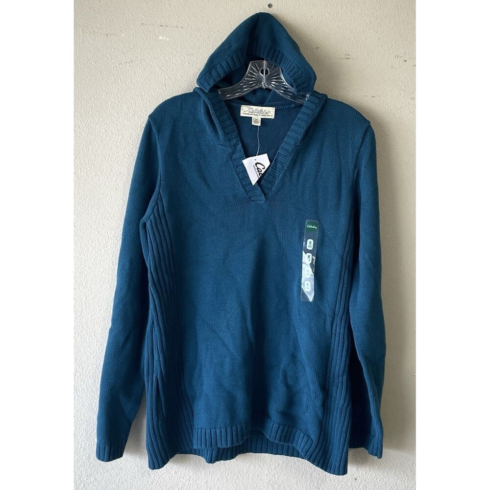 Cabela’s Women Sweater Blue Hoodie Pullover (Z31)